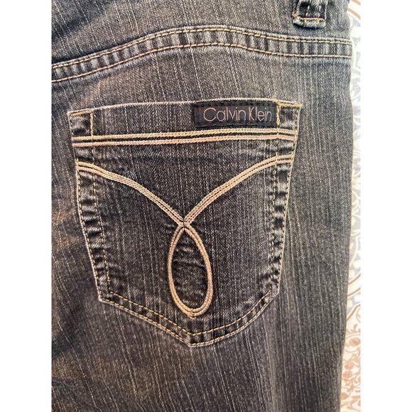 Calvin Klein Womens Straight-Leg Denim Jeans Size 30/10 Dark Wash Cotton-Blend - Picture 5 of 5